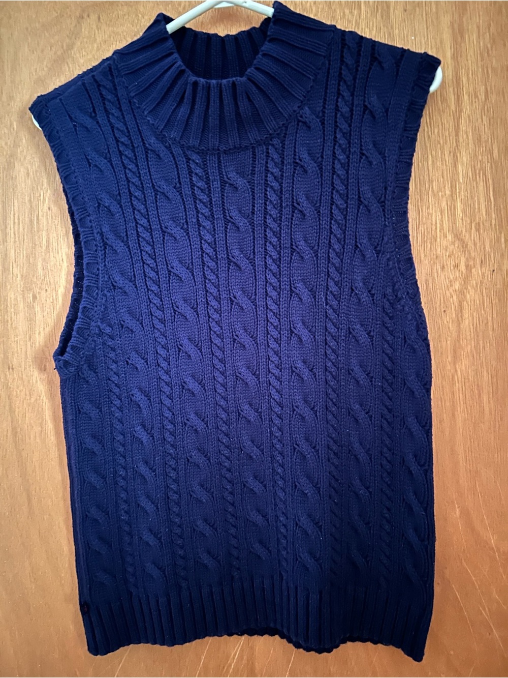 Ralph Lauren black Cable Knit Turtleneck Sweater Vest